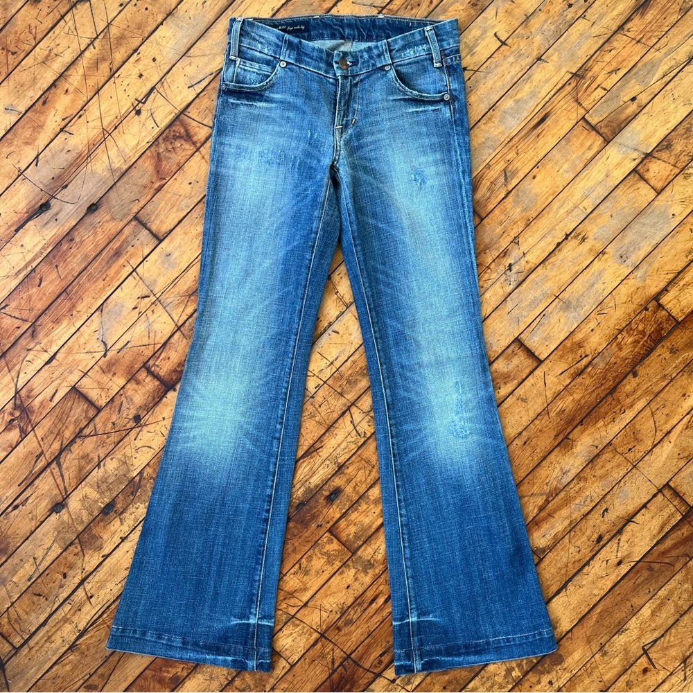 Citizens of Humanity Jerome Dahan Faye Wide Leg Jeans 26 Embroidered Pocket USA